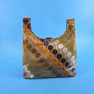 ORLA KIELY Multicolored Brown lollipop print laminate canvas handbag